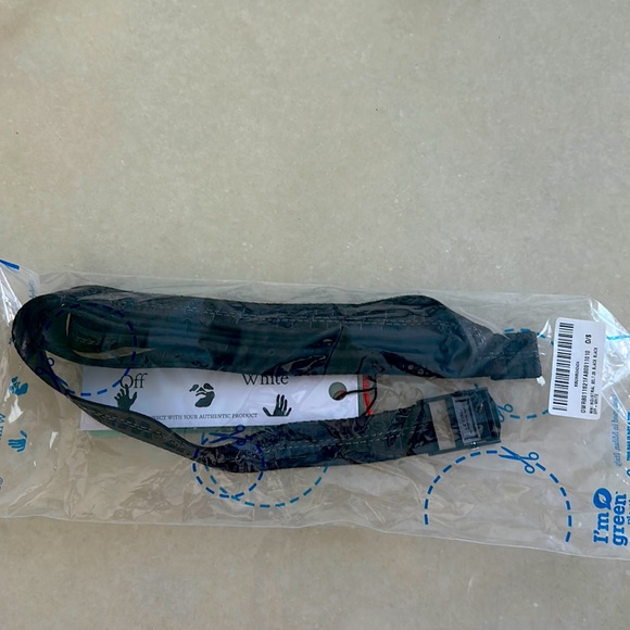 Off WHITE mini industrial belt in black